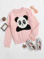 Girls Panda Pattern Sweater