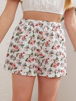 Girls Allover Floral Print Shorts