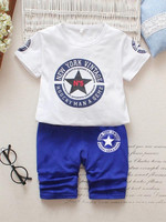 Toddler Boys Letter Graphic Tee With Shorts