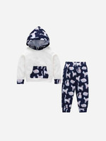 Toddler Boys Cat Print Hoodie With Pants