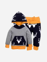 Toddler Boys Animal Print Hooded Top With Pants