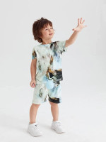 Toddler Boys Graphic Print Tee With Shorts
