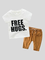 Toddler Boys Letter Graphic Tee With Drawstring Pants