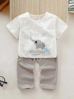 Toddler Boys Tasseled Letter Print Tee With Pants