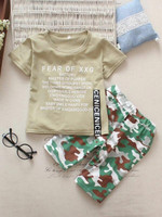 Toddler Boys Slogan Print Tee With Camo Pants