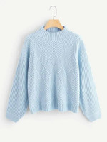 Geo Front Rib Knit Sweater