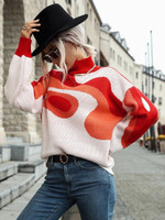 Women Graphic Turtleneck Sweater