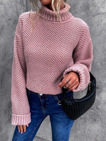 Women Turtleneck Drop Shoulder Sweater