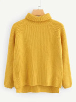 High Low Solid Sweater