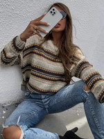 Women Striped Drop Shoulder Sweater