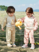 Toddler Girls 1set Color Block Raglan Sleeve Pullover & Sweatpants
