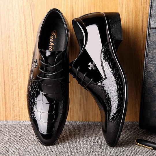 Men dress shoes italian designer luxury patent leather pointed toe for ...