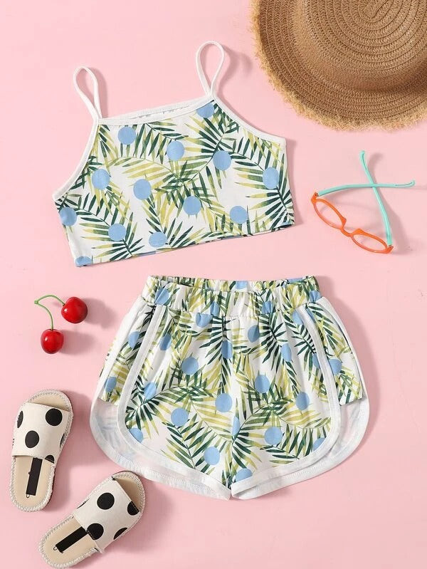 Toddler Girls Tropical Print Cami Top & Shorts