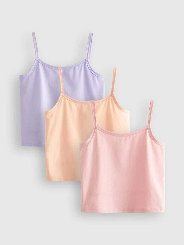 Girls 3 Pack Solid Cami Top