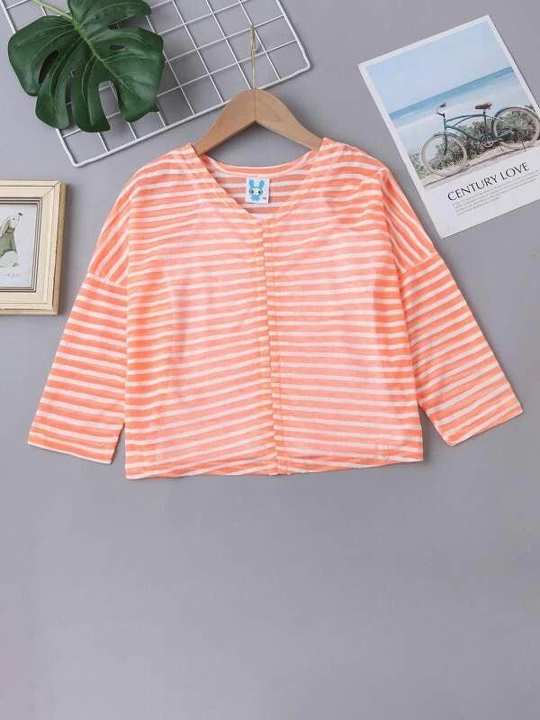 Girls Striped Tee With Cami Top
