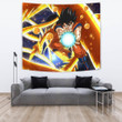 Dragon Ball Anime Tapestry | DB Goku Fighting With Golden Shenron Dragon Tapestry Home Decor GENZ0801