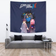 Darling In The Franxx Anime Tapestry | Cute Little Hiro And Red Zero Two Holding Hands Zodiac Artwork Tapestry Home Decor GENZ2602