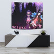 Demon Slayer Anime Tapestry | Pretty Nezuko Kamado Purple Flower Theme Tapestry Home Decor GENZ0601