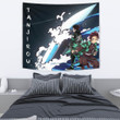 Demon Slayer Anime Tapestry | Tanjiro Fighting Moments Water Power Tapestry Home Decor GENZ0304