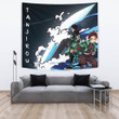Demon Slayer Anime Tapestry | Tanjiro Fighting Moments Water Power Tapestry Home Decor GENZ0304