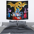 Dragon Ball Anime Tapestry | DB Goku Vs Villains Golden Shenron Dragon Tapestry Home Decor GENZ0803