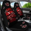 Naruto Anime Car Seat Covers Akatsuki Anti Social Social Club Manga Cloud Patterns Red Text Seat Covers