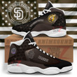 San Diego Padres Air Jordan 13 Sneakers MLB Custom Sports Shoes