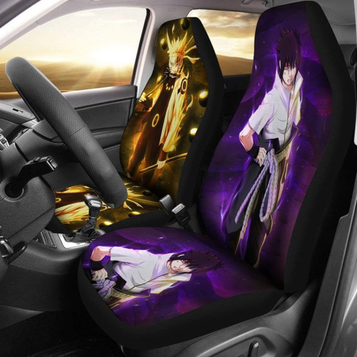 Sasuke And Naruto Art Car Seat Covers Anime Fan Gift H Universal Fit