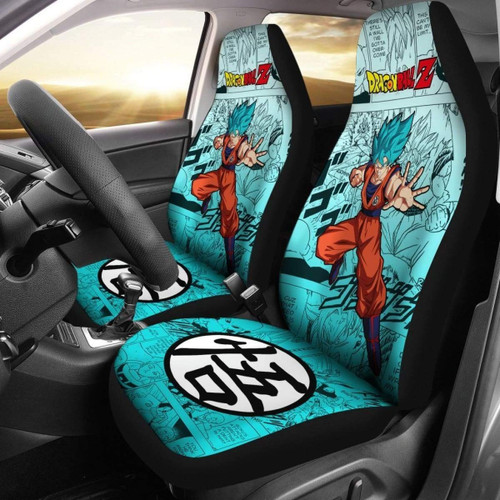Goku Blue Dragon Ball Z Car Seat Covers Manga Mixed Anime Universal Fit