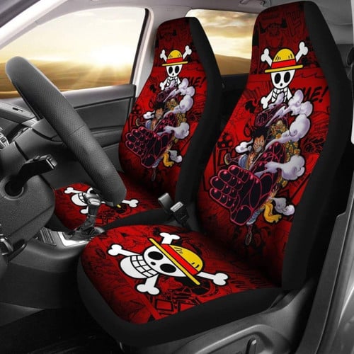 Monkey D Luffy One Piece Car Seat Covers Anime Mixed Manga Red Universal Fit