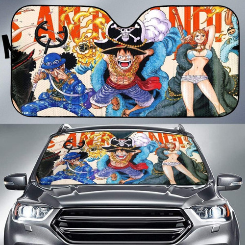 Team One Piece Car Sun Shades Anime Fan Gift H Universal Fit