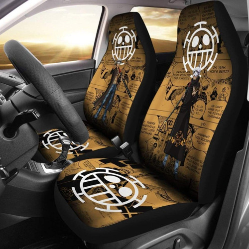 One Piece Manga Mixed Anime Law Car Seat Covers Universal Fit