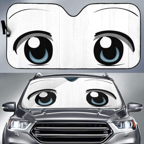 Anime Funny Eyes Car Auto Sun Shades Universal Fit