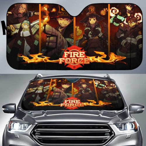 Fire Force Cool Company 8 Auto Sunshade Anime Universal Fit