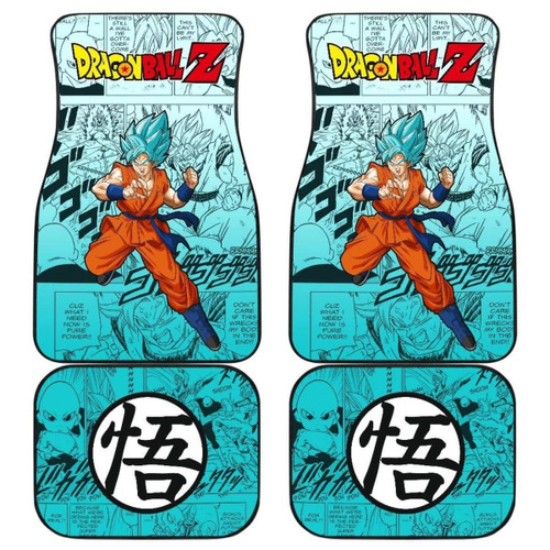 Goku Ultra Dragon Ball Z Car Floor Mats Manga Mixed Anime Blue Hair Universal Fit