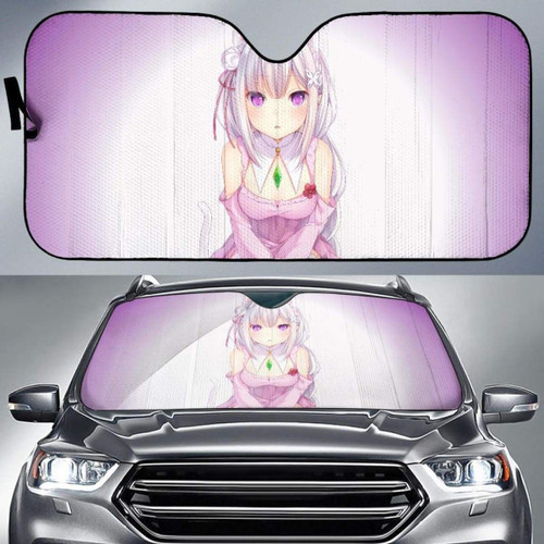 Emilia Rezero Anime Girl K Car Sun Shade Universal Fit