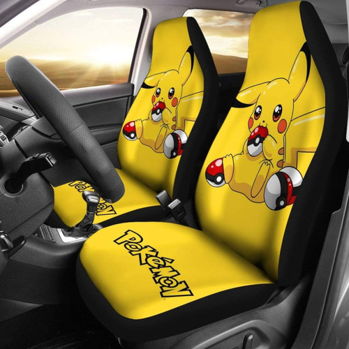 Pretty Pikachu Car Seat Covers Pokemon Anime Fan Gift H Universal Fit
