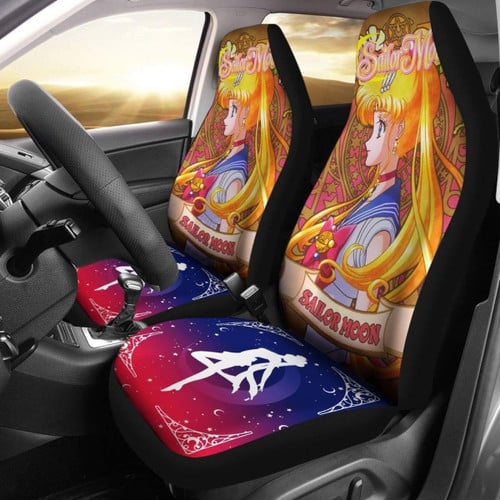 Sailor Moon Characters Sailor Moon Main Car Seat Covers Vintage Style Anime Universal Fit
