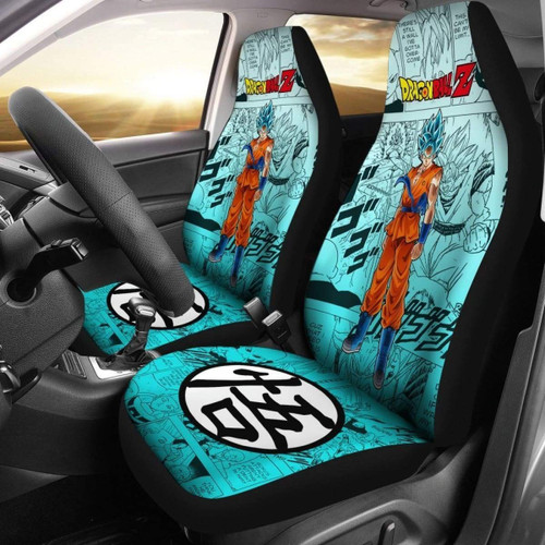 Goku Blue Dragon Ball Z Car Seat Covers Manga Mixed Anime Strong Universal Fit