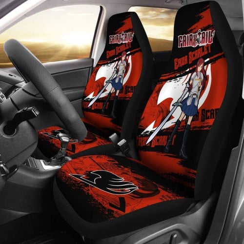 Erza Scarlet Fairy Tail Car Seat Covers Gift For Good Fan Anime Universal Fit