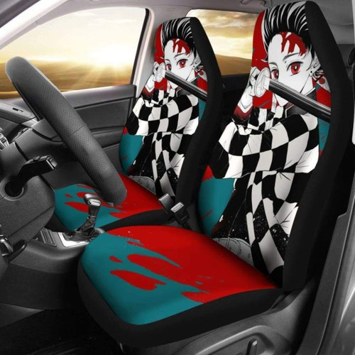 Anime Kimetsu No Yaiba Tanjiro Kamado Car Seat Covers Universal Fit