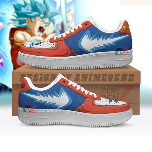 Dragon Ball Goku Super Saiyan Blue Air Sneakers Custom Anime Shoes