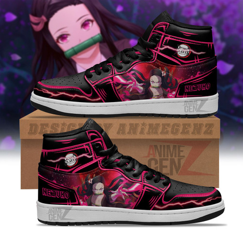 Demon Slayer Nezuko JD Sneakers Black Cool Style Custom Anime Shoes