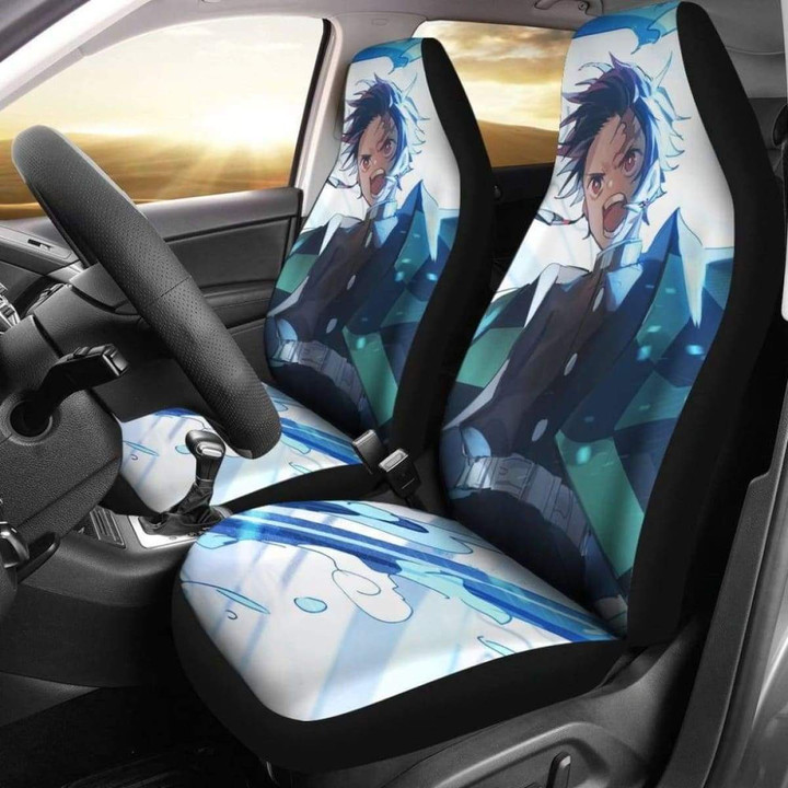 Anime Kimetsu No Yaiba Car Seat Covers Tanjiro Kamado Universal Fit