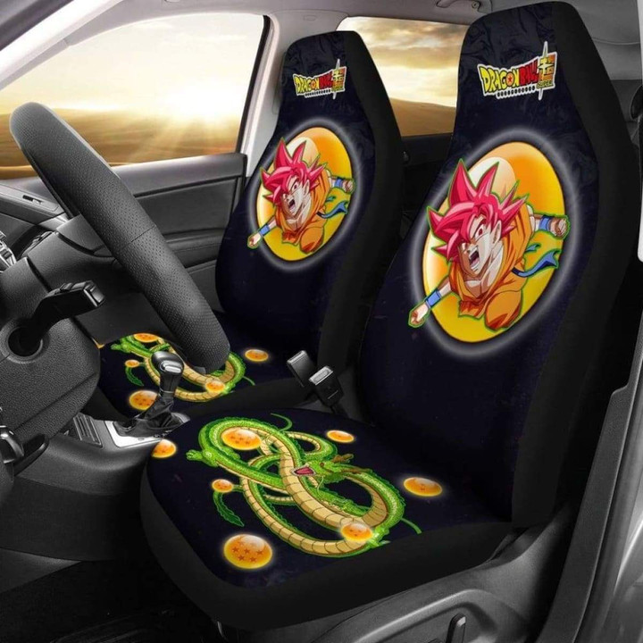 Goku Super Saiyan God Shenron Dragon Ball Anime Car Seat Covers Universal Fit
