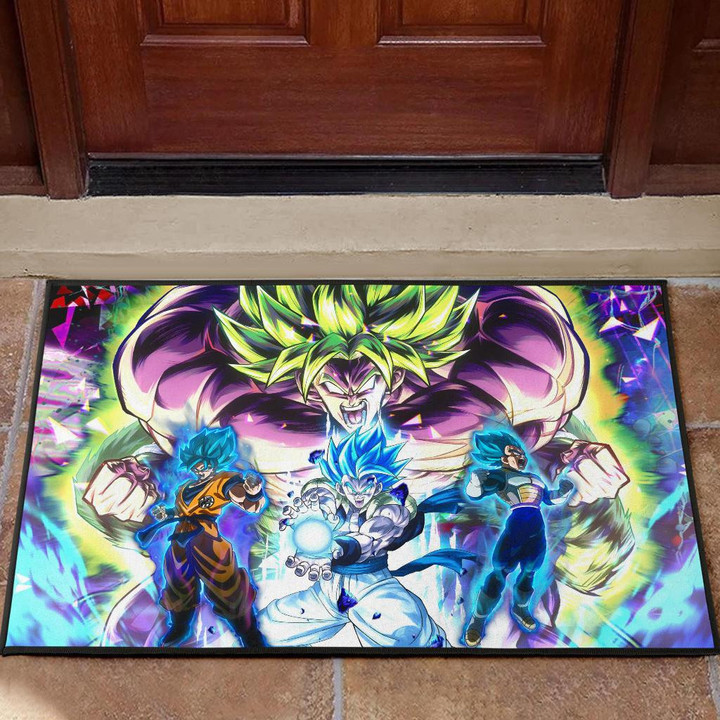 Dragon Ball Anime Door Mat | DB Super Saiyan Broly Goku And Vegeta Power Vapor Door Mat Home Decor GENZ0902