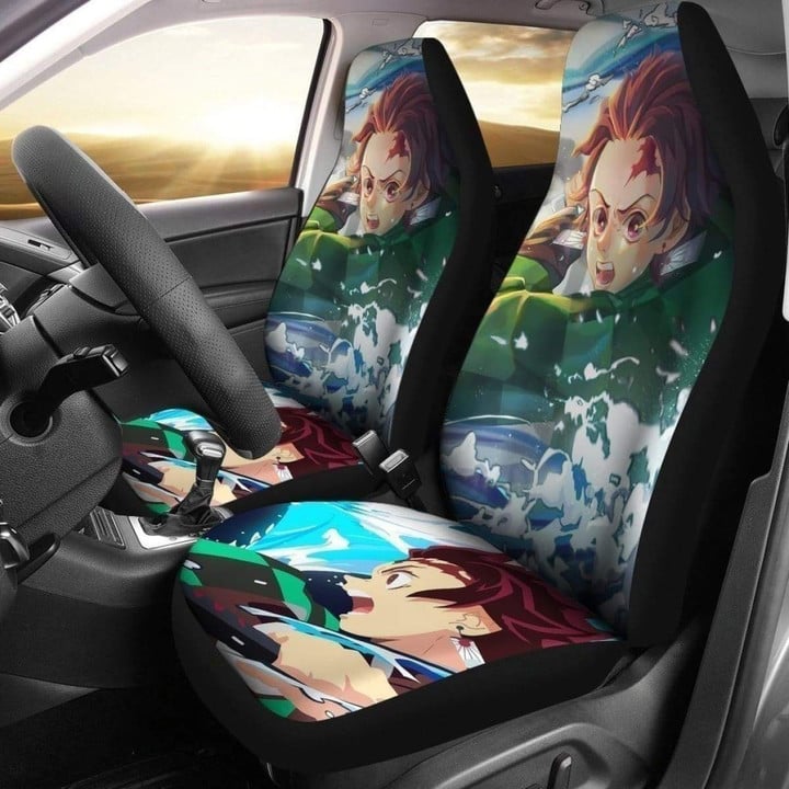 Tanjiro Kamado Demon Slayer Car Seat Covers For Anime Fan Universal Fit
