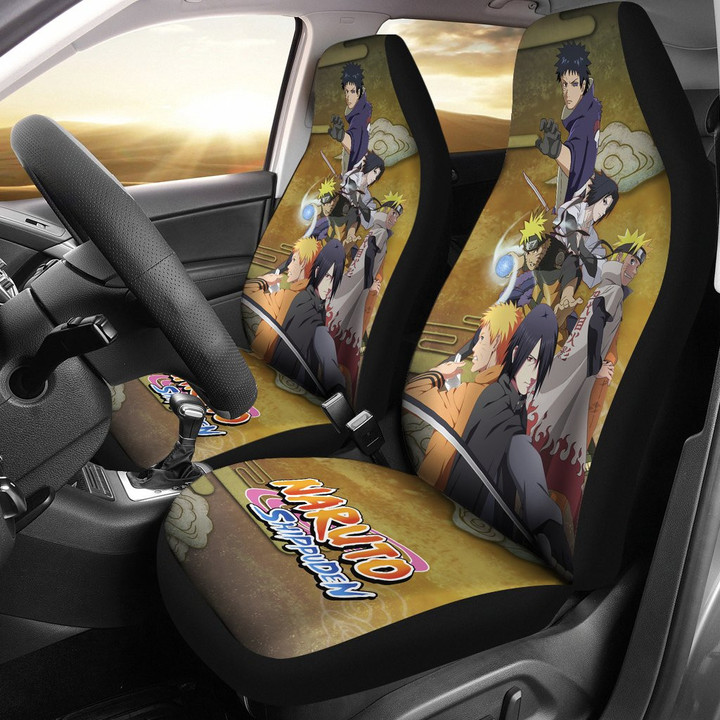Naruto Anime Car Seat Covers | Adult Naruto Sasuke And Obito Fighting Mode Seat Covers