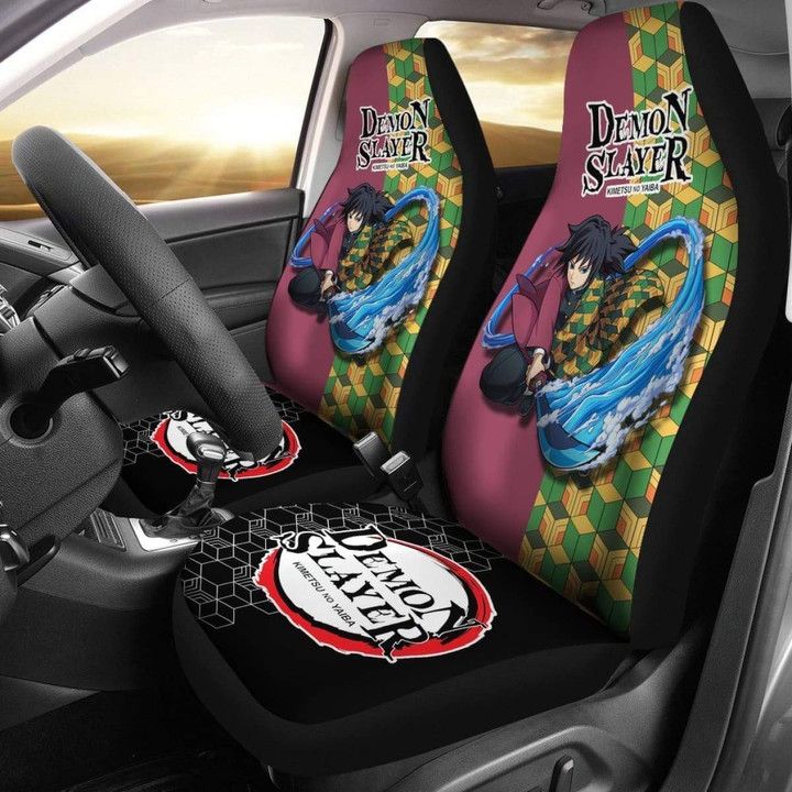 Demon Slayer Giyuu Uniform Car Seat Covers Anime Universal Fit