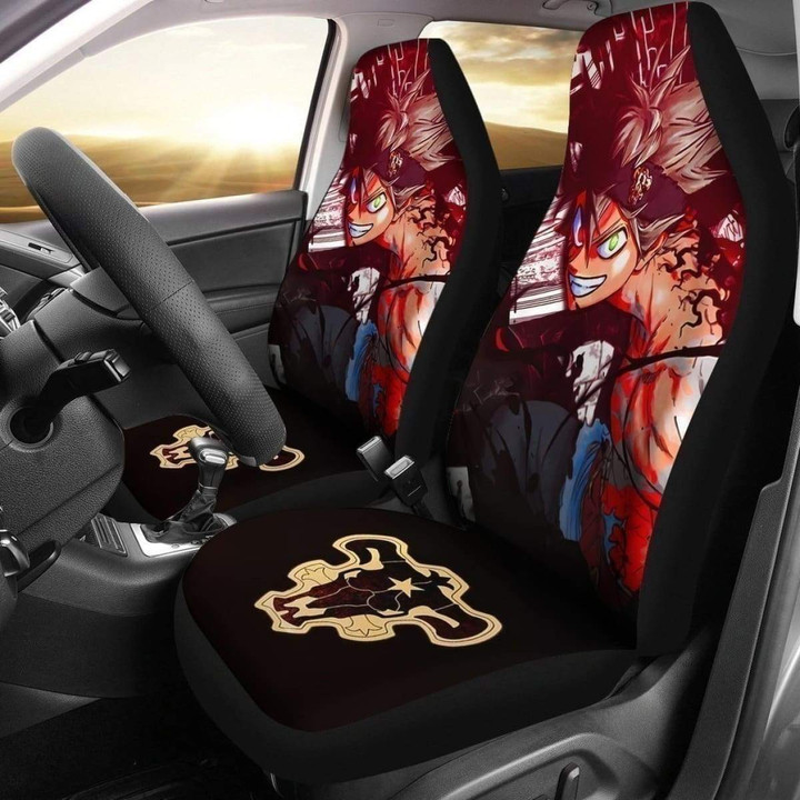 Bull Symbol Asta Black Clover Car Seat Covers Anime Fan Universal Fit